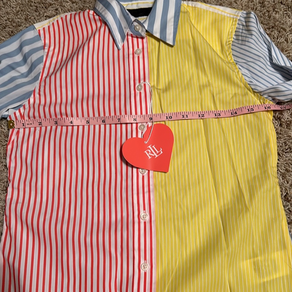 Lauren Ralph Lauren- Women’s Striped Button Front Blouse-Size XXS - Picture 5 of 6